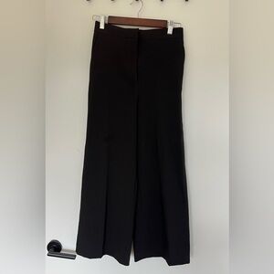 Black wide legged cropped trousers